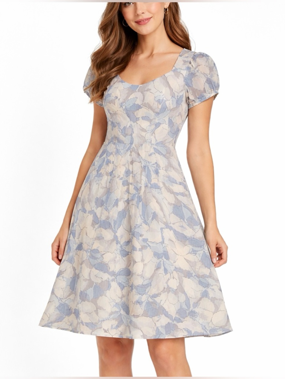 Anthropologie Moulinette Soeurs Silk Sheath Blue Floral Dress Women Sz 2 Fairy